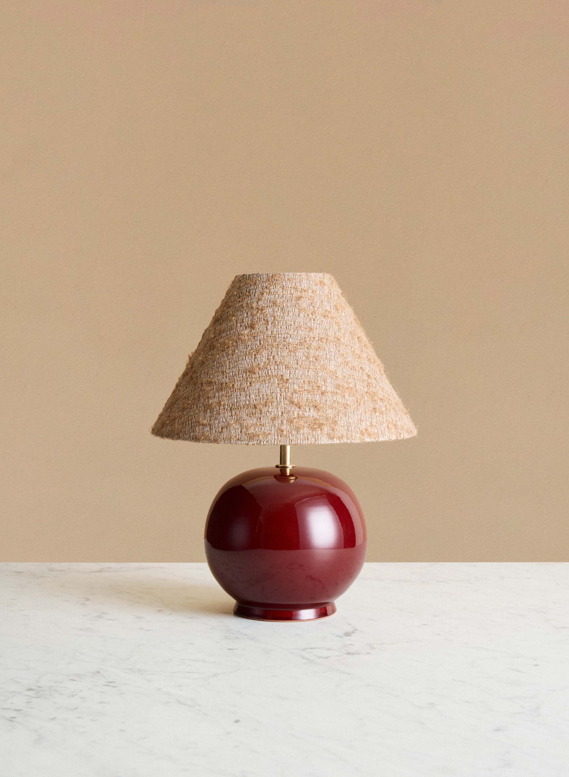 Bordslampa Tondo Piccolo Burgundy | Caramel