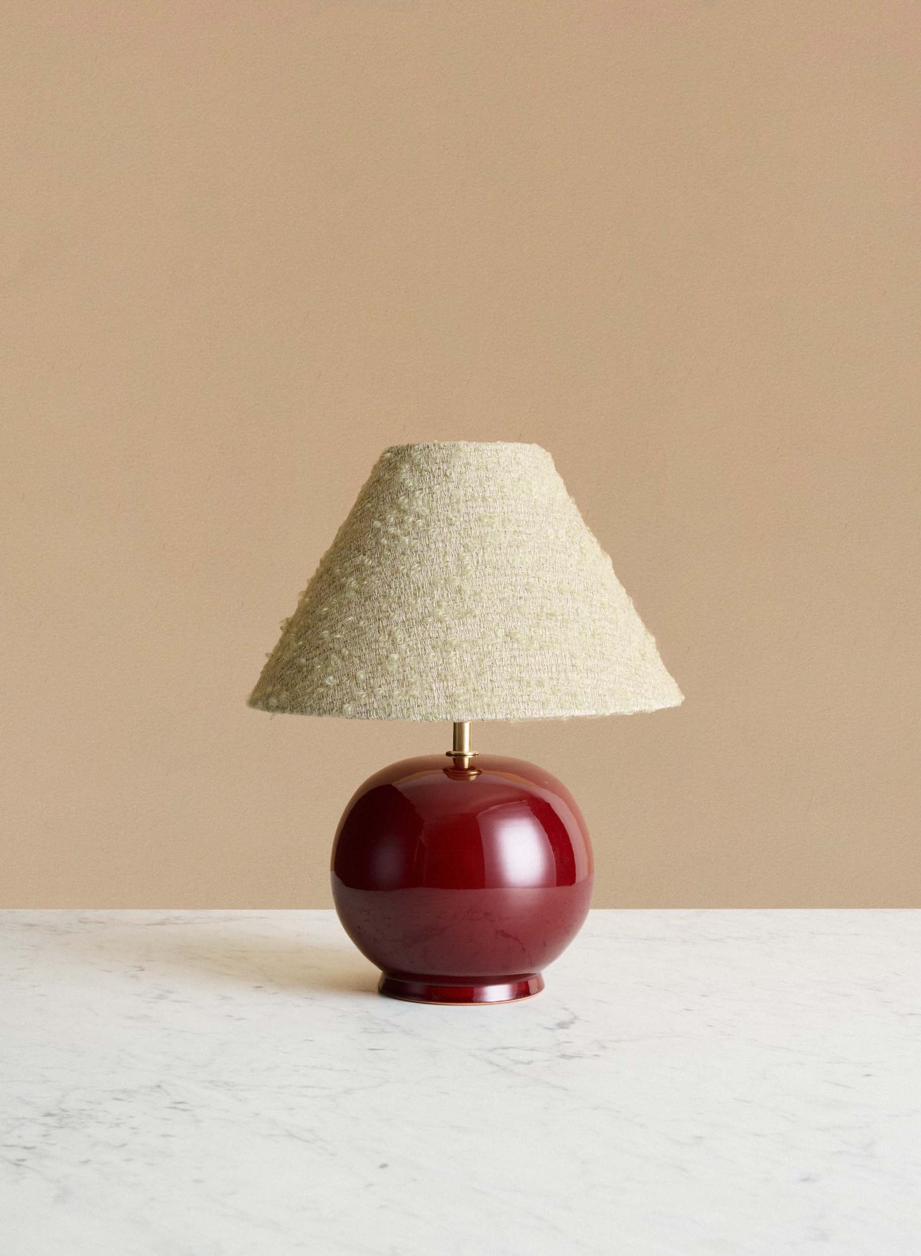Bordslampa Tondo Piccolo Burgundy | Mint Green