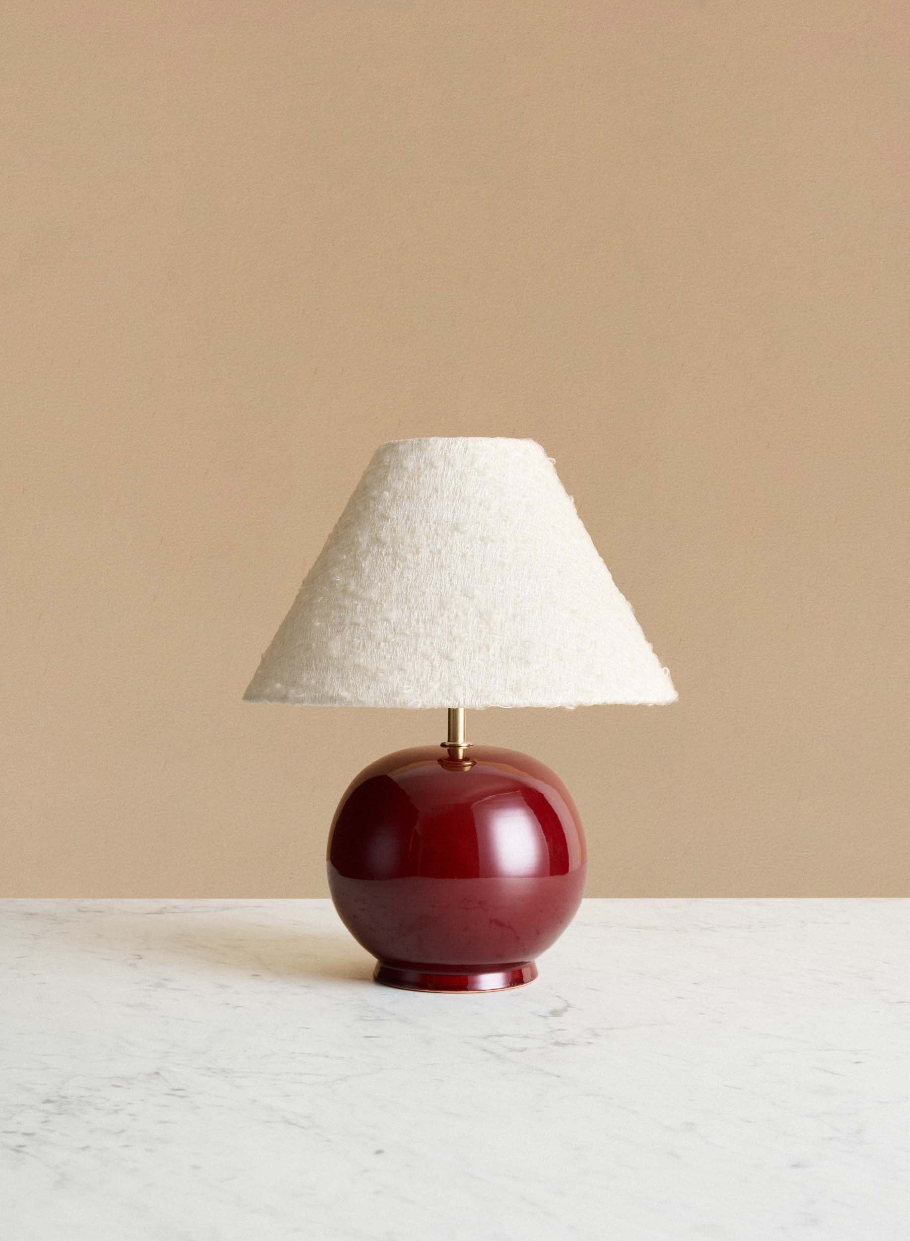 Bordslampa Tondo Piccolo Burgundy | White