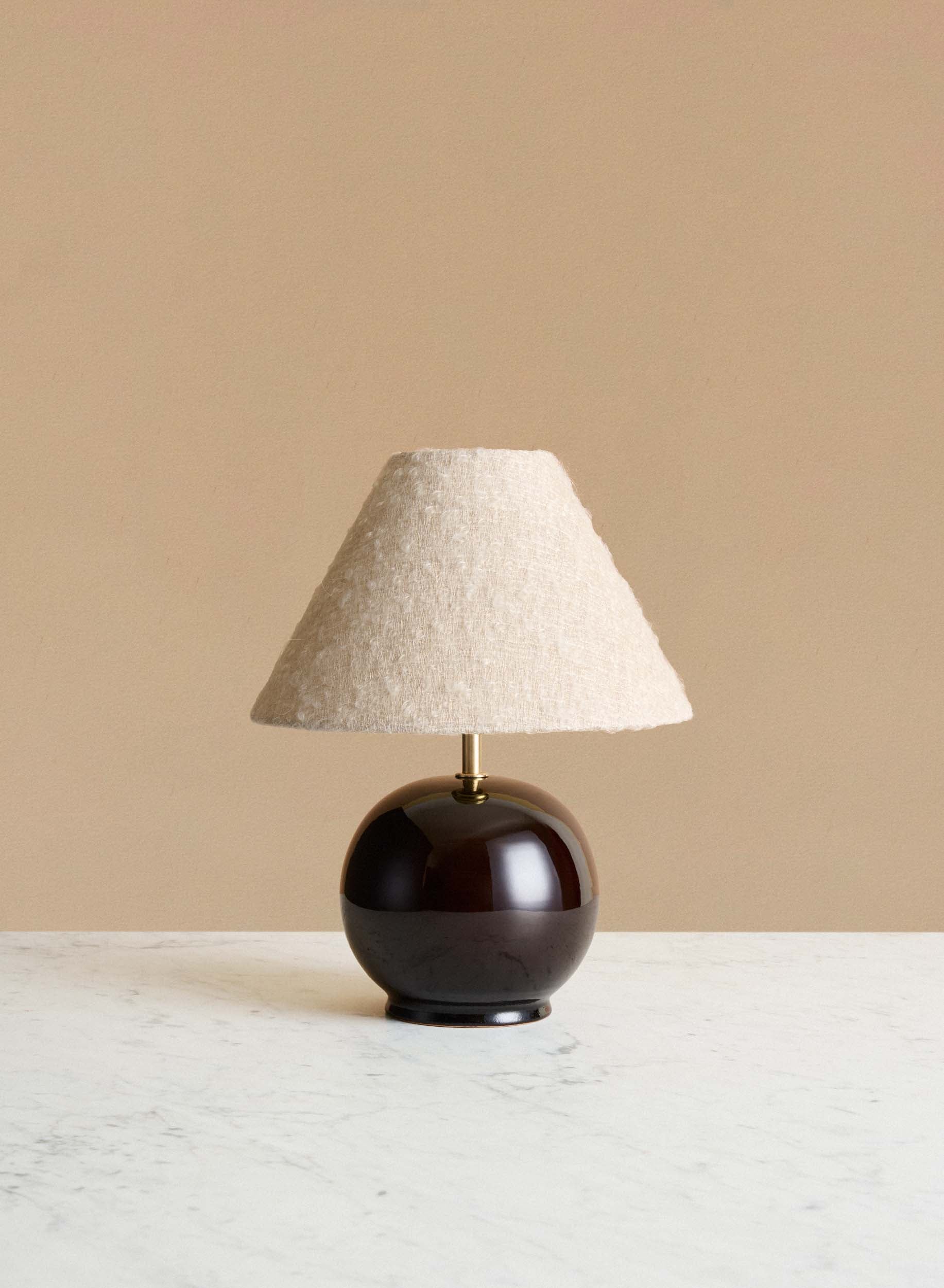 Bordslampa Tondo Piccolo Redbrown | Ivory