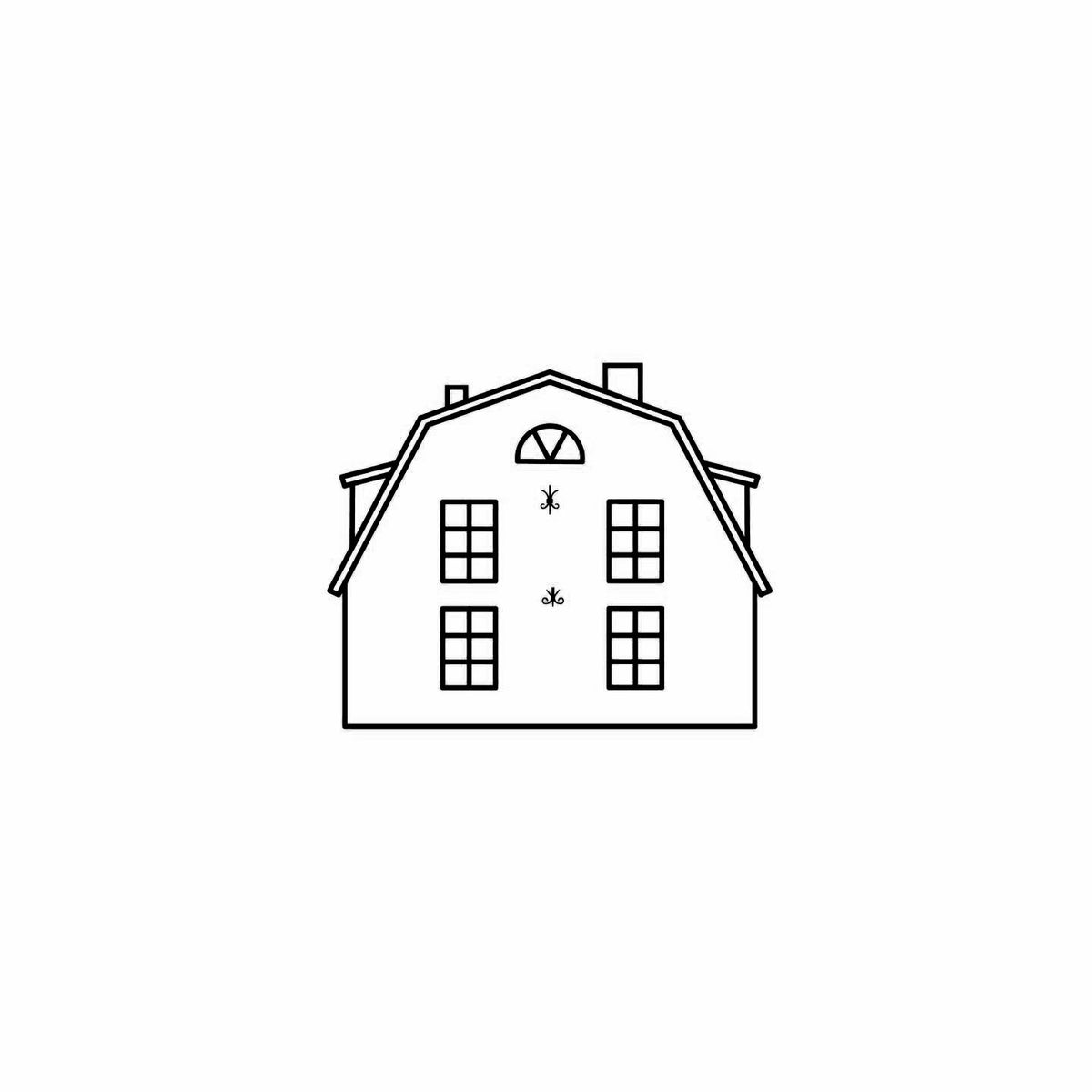 The Genbergs Sommarcafé logo — the ironworks manor as a line drawing