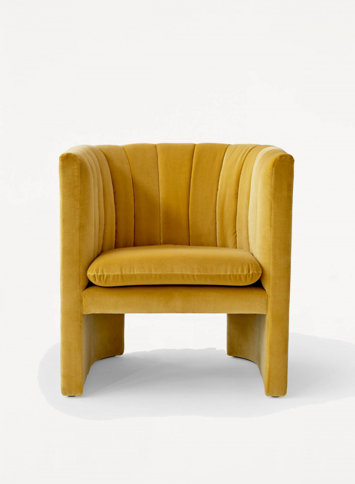 Loafer Chair SC23 Yellow Velvet