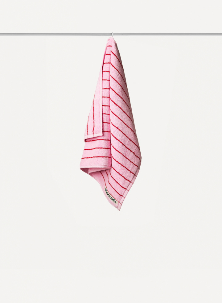 Guest Towel Pink & Red Stripe