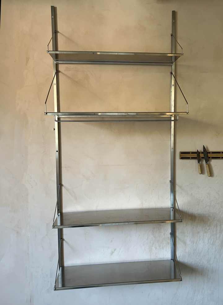 Shelf Library Rostfritt Stål | Enkelsektion H185,2 cm