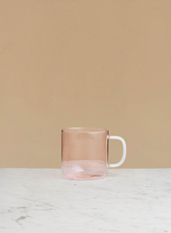 Borosilicate Mug Pink Glass