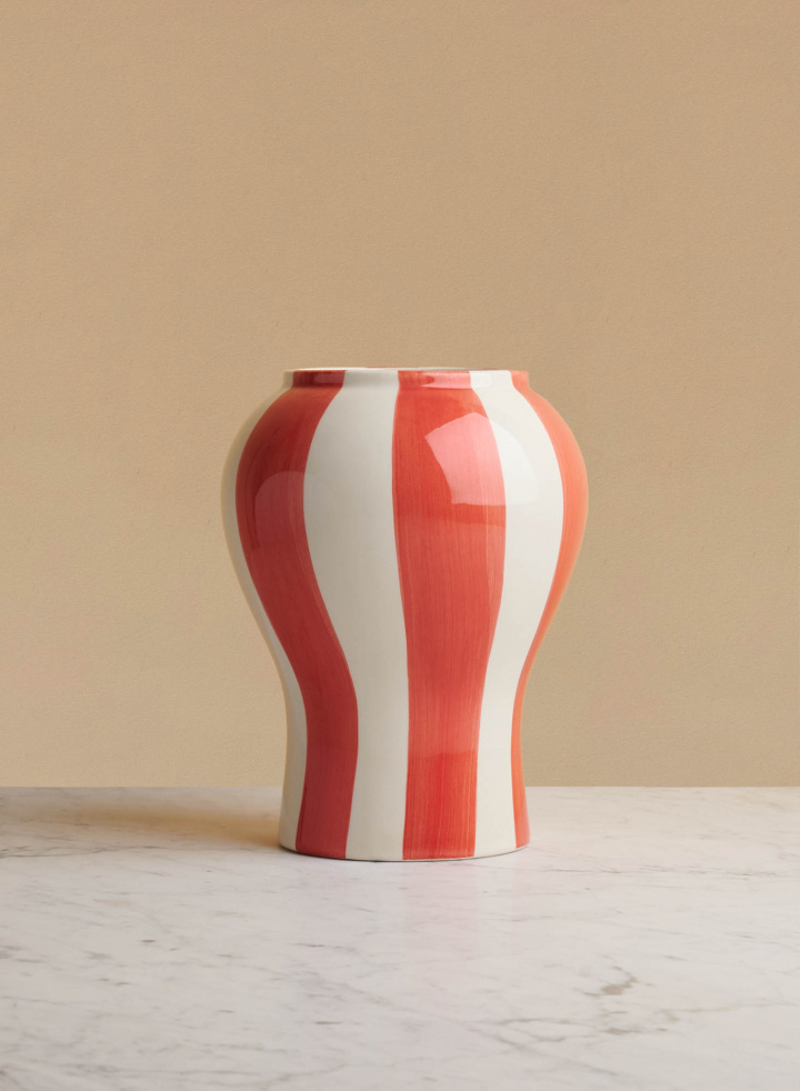 Sobremesa Stripe Vase S Red