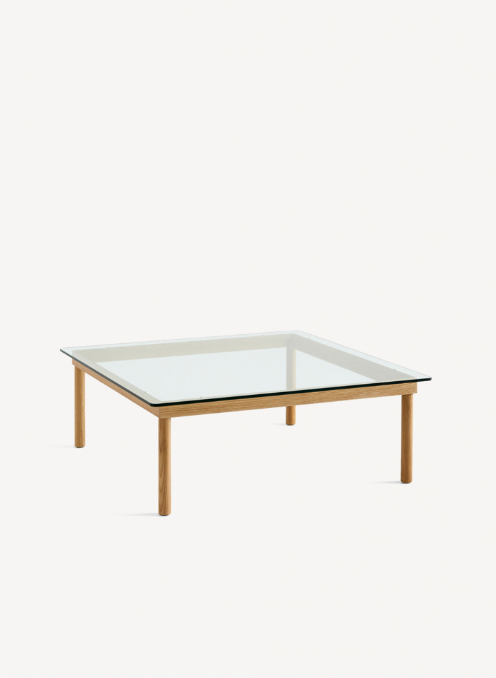 Kofi Coffee Table 100X100 Solid Oak & Clear Glass