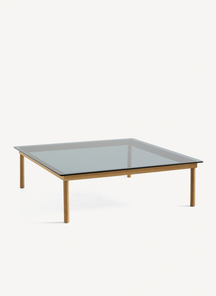 Kofi Coffee Table 120X120 Solid Oak & Grey Tinted Glass