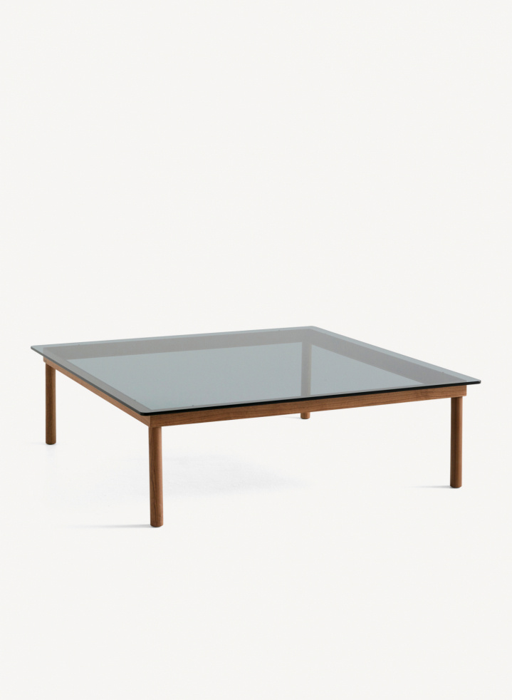 Kofi Coffee Table 120X120 Solid Walnut & Grey Tinted Glass