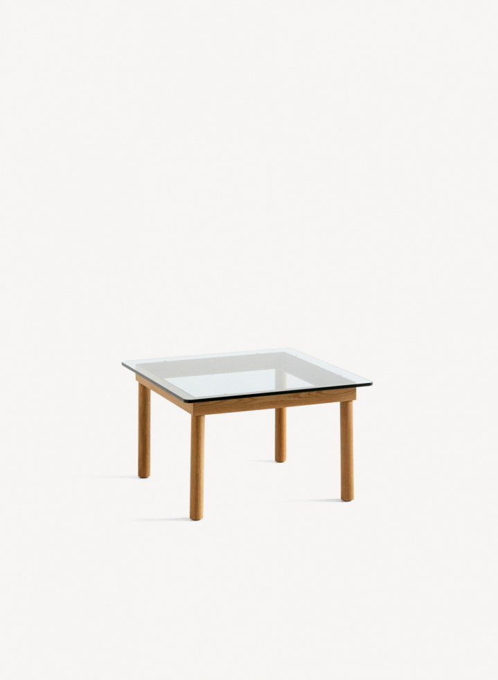 Kofi Coffee Table 60x60 Solid Oak & Clear Glass