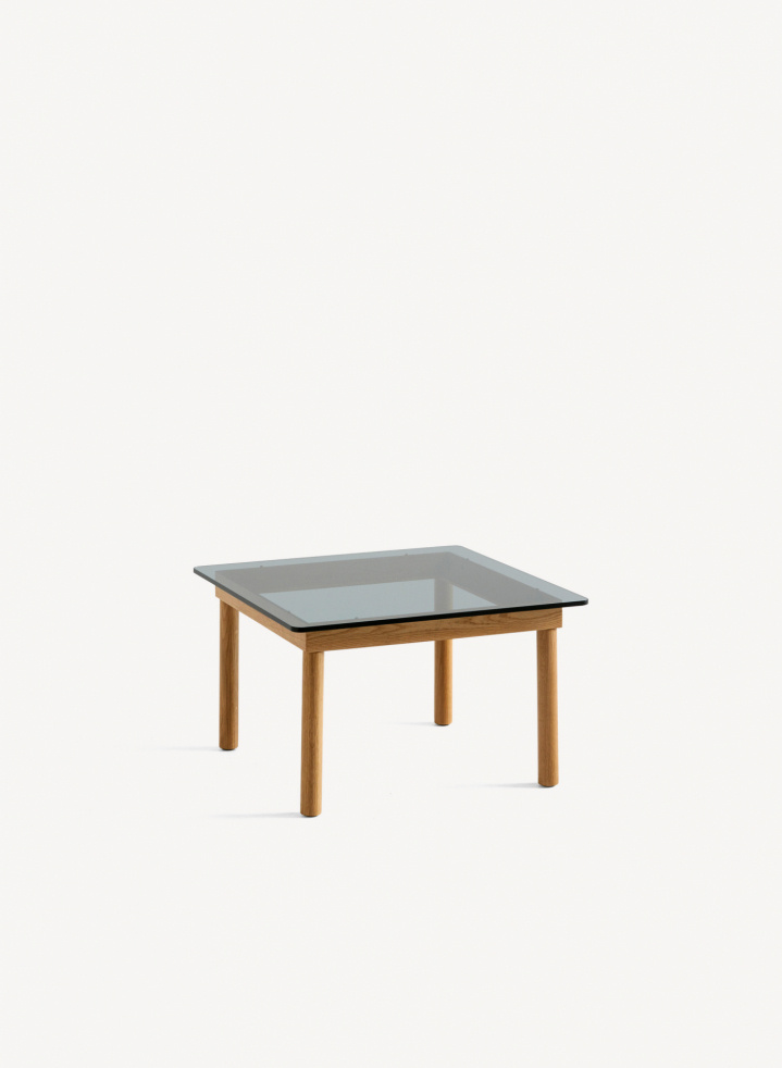 Kofi Coffee Table 60x60 Solid Oak & Grey Tinted Glass
