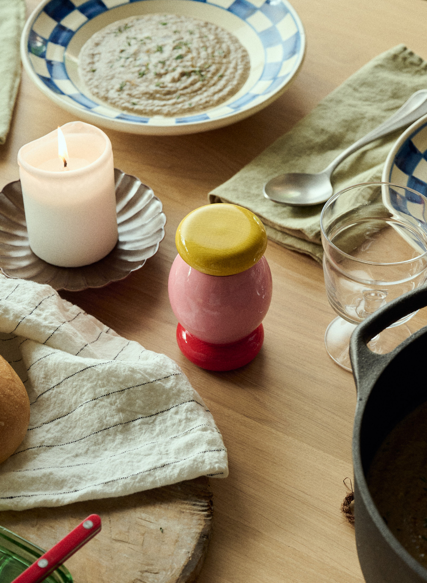 Salt & Pepparkvarn Bokträ Röd, Rosa och Gul