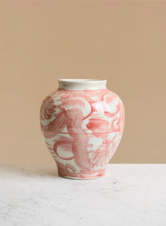 Chinese Porcelain Vessel Red i gruppen Detaljer / Dekorationer / Vaser hos Tambur Store AB (ANU7231)