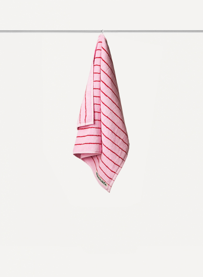 Guest Towel Pink & Red Stripe i gruppen Detaljer / Textil / Badrumstextilier hos Tambur Store AB (BONBON11002)