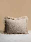 Prydnadskudde Fransad Beige