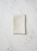 Linneservett Floral Vit