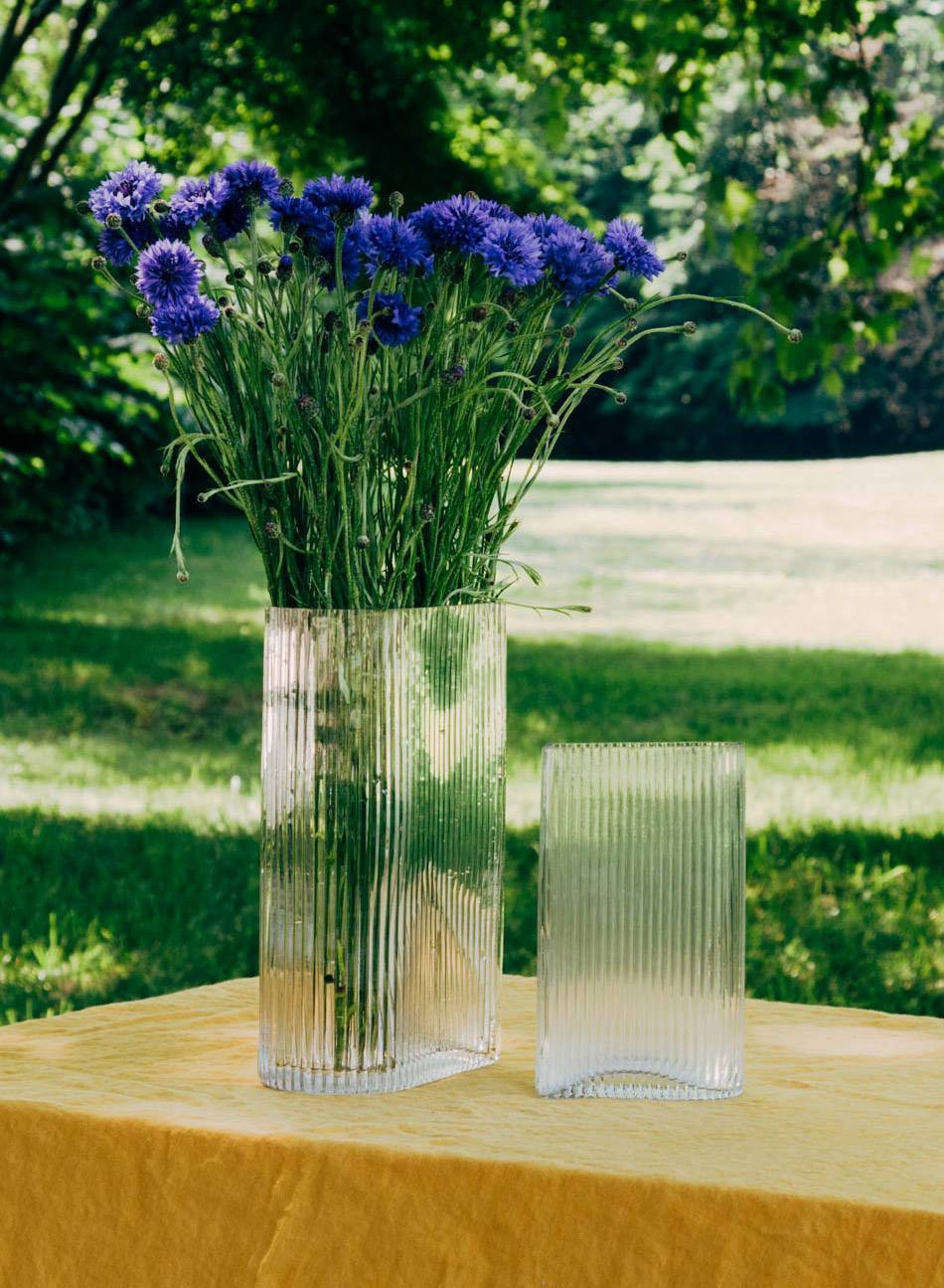Ribbed Glass Vase L