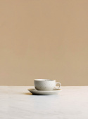Espressokopp Enkel med fat (9cl) Natural