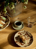 Espressokopp Enkel med fat (9cl) Natural