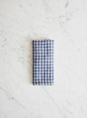 Linneservett Blue Small Gingham