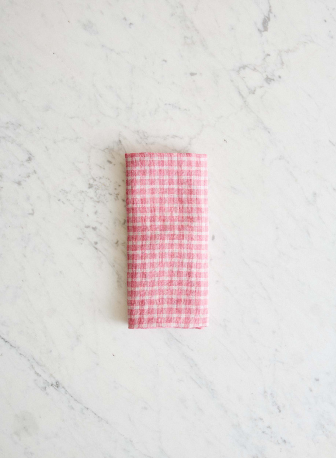 Linneservett Pink Checks i gruppen Kök / Dukning / Kökstextilier hos Tambur Store AB (LNGSTTN22305)