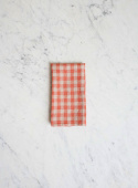 Linneservett Orange Flax Gingham