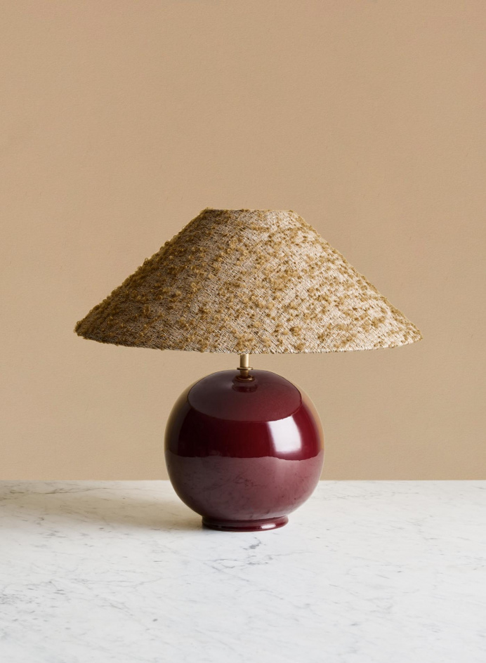 Bordslampa Tondo Burgundy | Ampio Amber i gruppen Belysning / Bordslampor hos Tambur Store AB (NFS06T18BRDP40TO5358SET)
