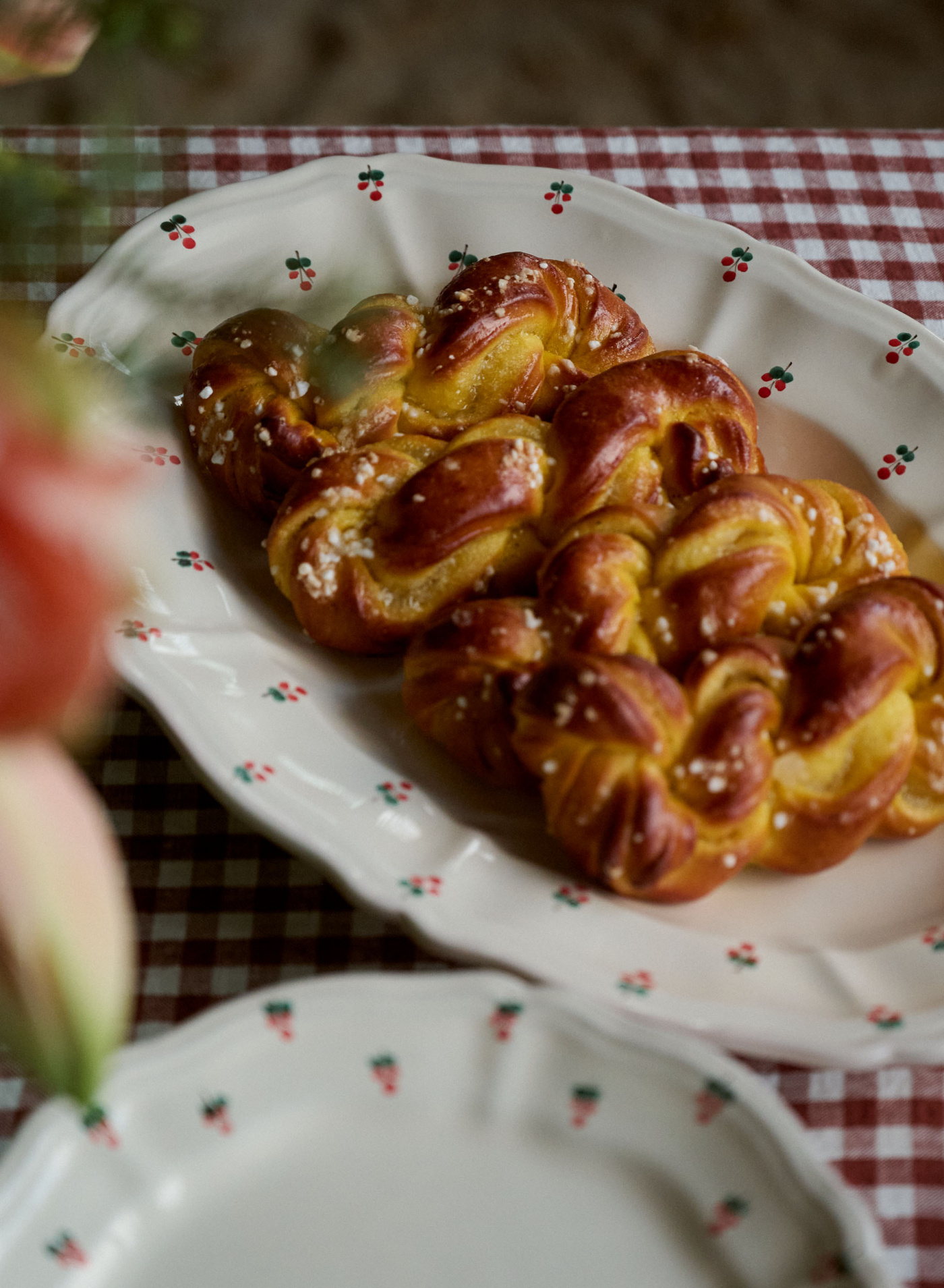 Serveringsfat Baccellato Fiore Rosso Serveringsfat Baccellato Fiore Rosso